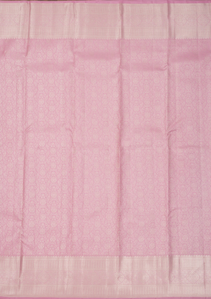 Baby Pink Zariwork Pure Silk Saree