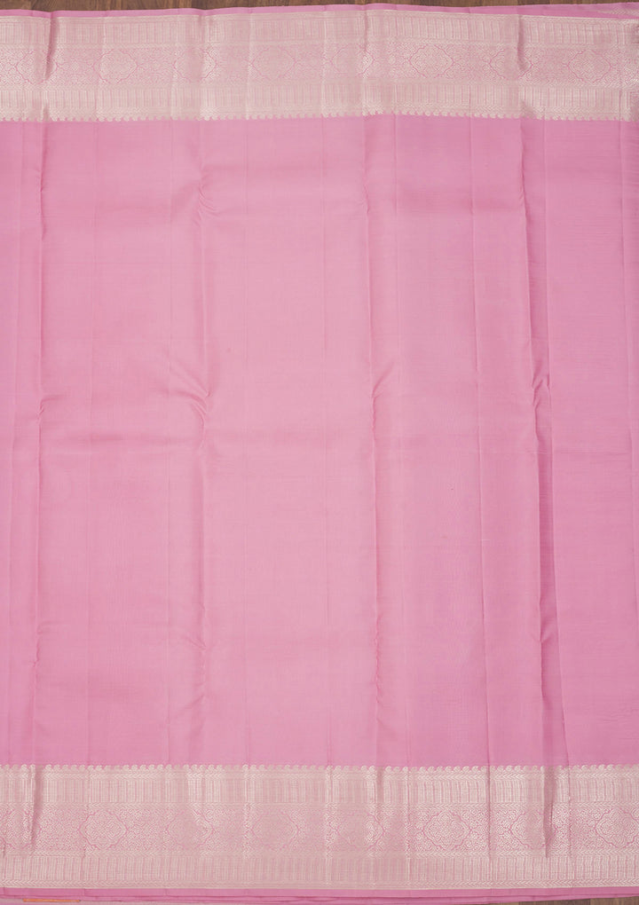 Baby Pink Zariwork Pure Silk Saree