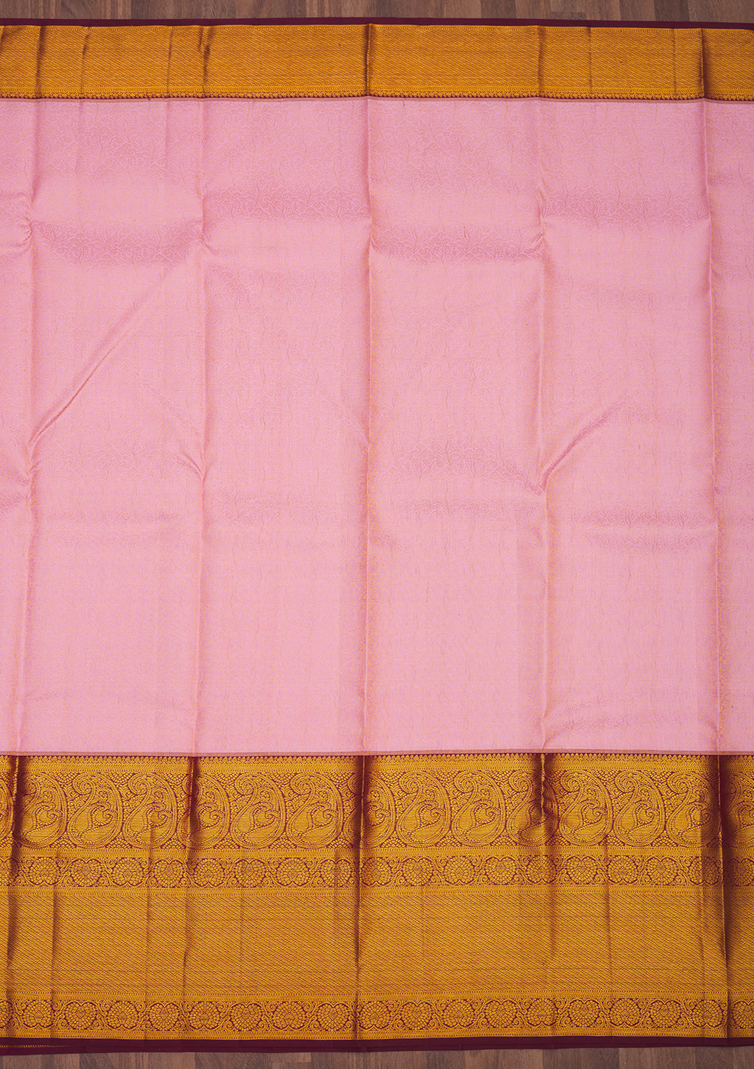 Baby Pink Zariwork Pure Silk Saree