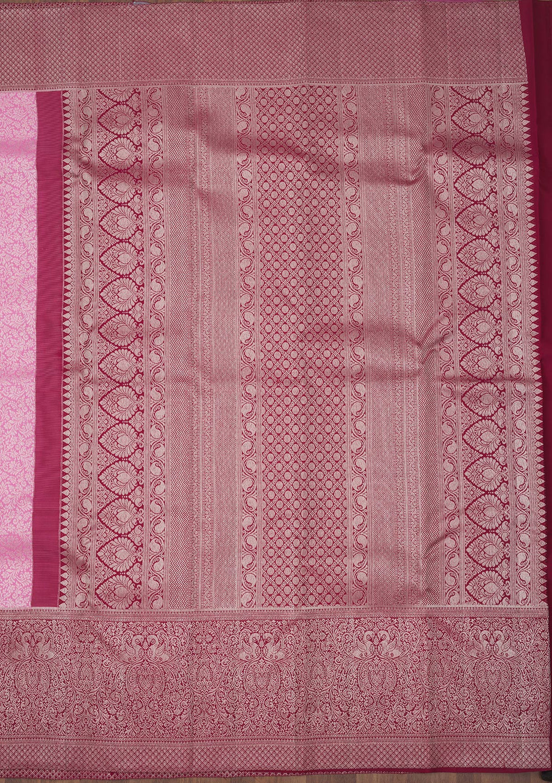 Baby Pink Zariwork Pure Silk Saree