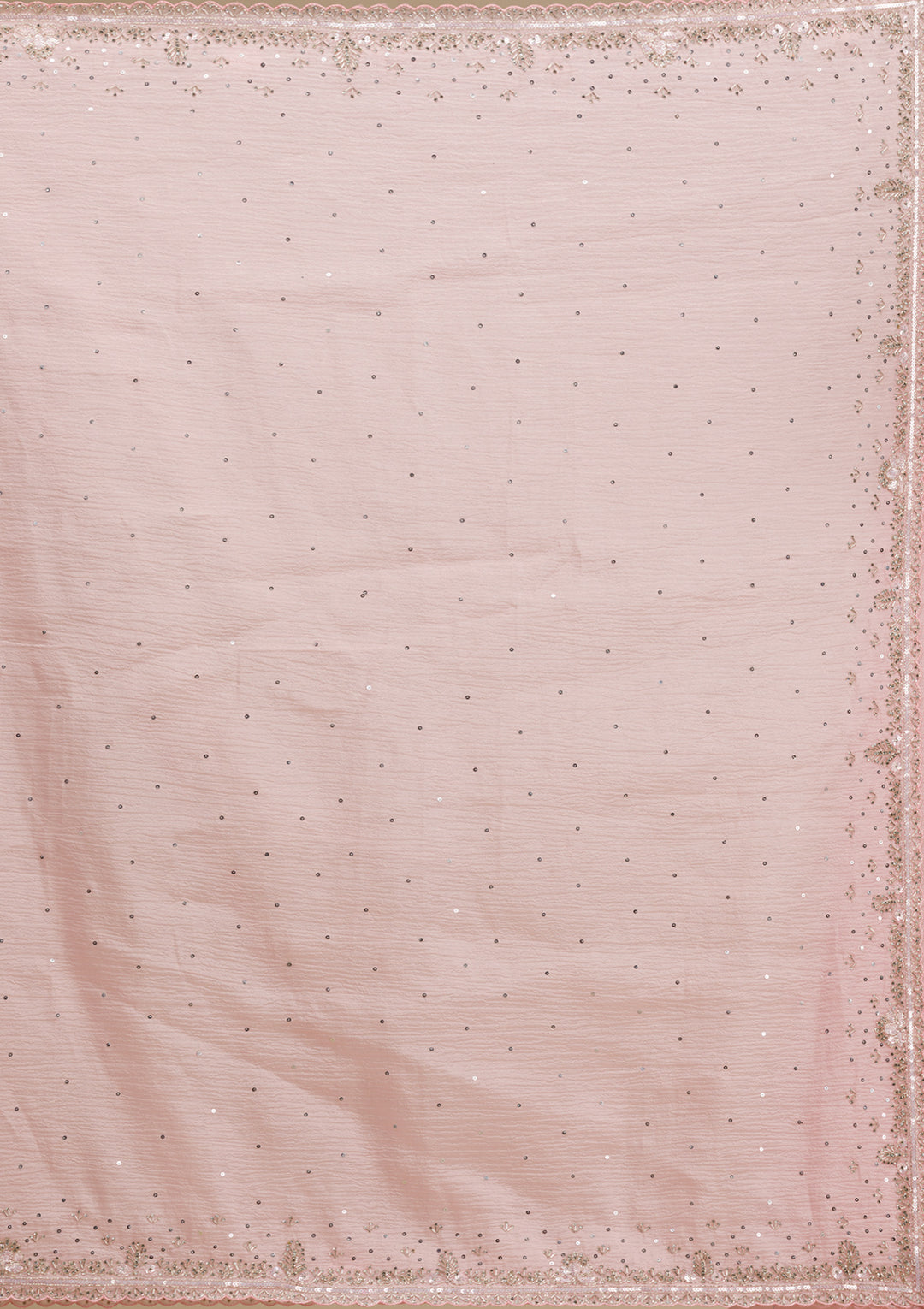 Baby Pink Cutdana Georgette Saree
