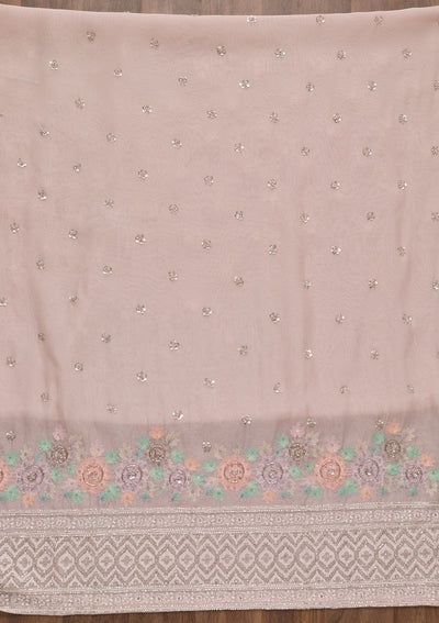 Baby Pink Cutdana Tissue Unstitched Salwar Suit