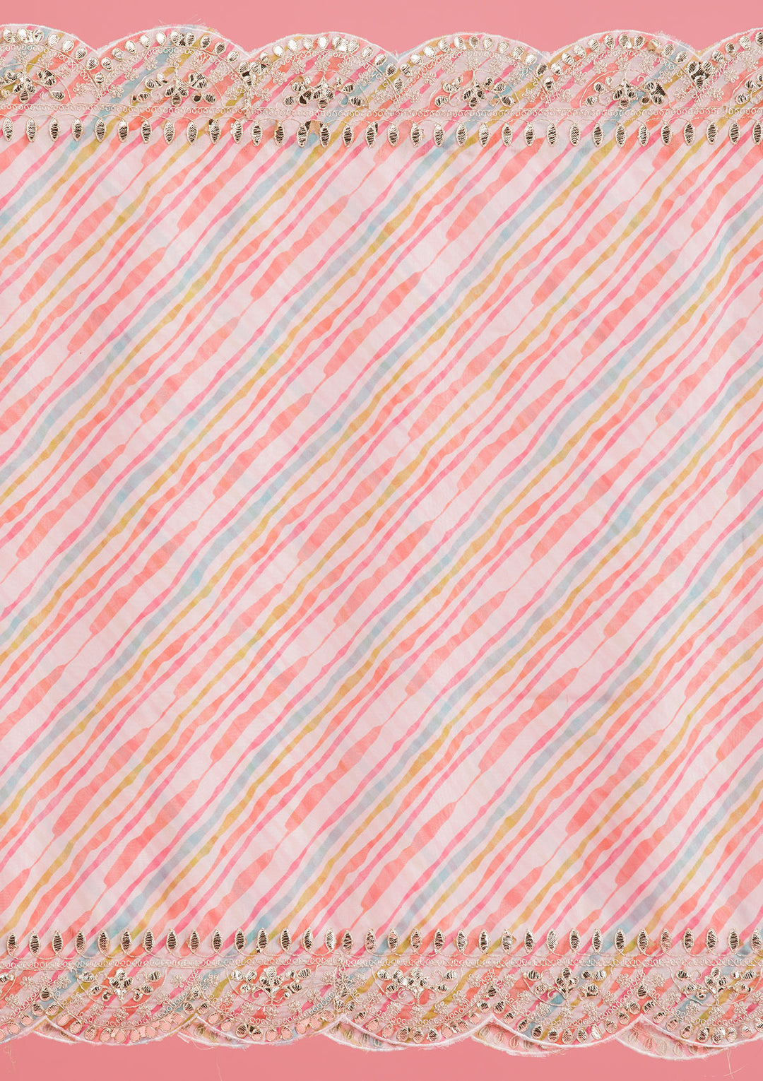 Baby Pink Gotapatti Semi Crepe Readymade Salwar Suit