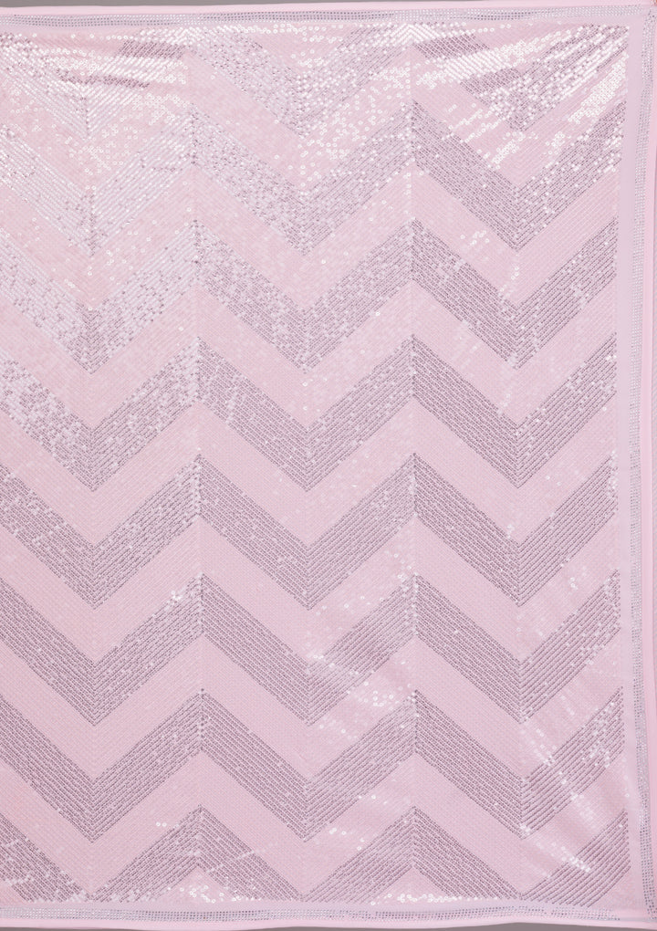 Baby Pink Sequins Georgette Saree