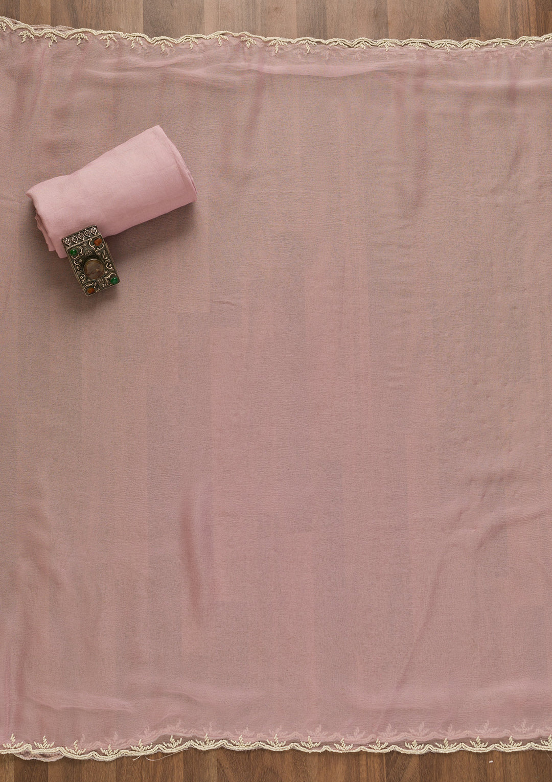 Baby Pink Sequins Organza Unstitched Salwar Suit