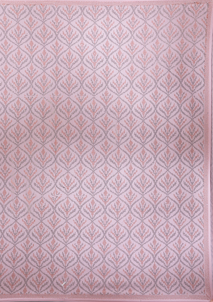 Baby Pink Stonework Satin Saree