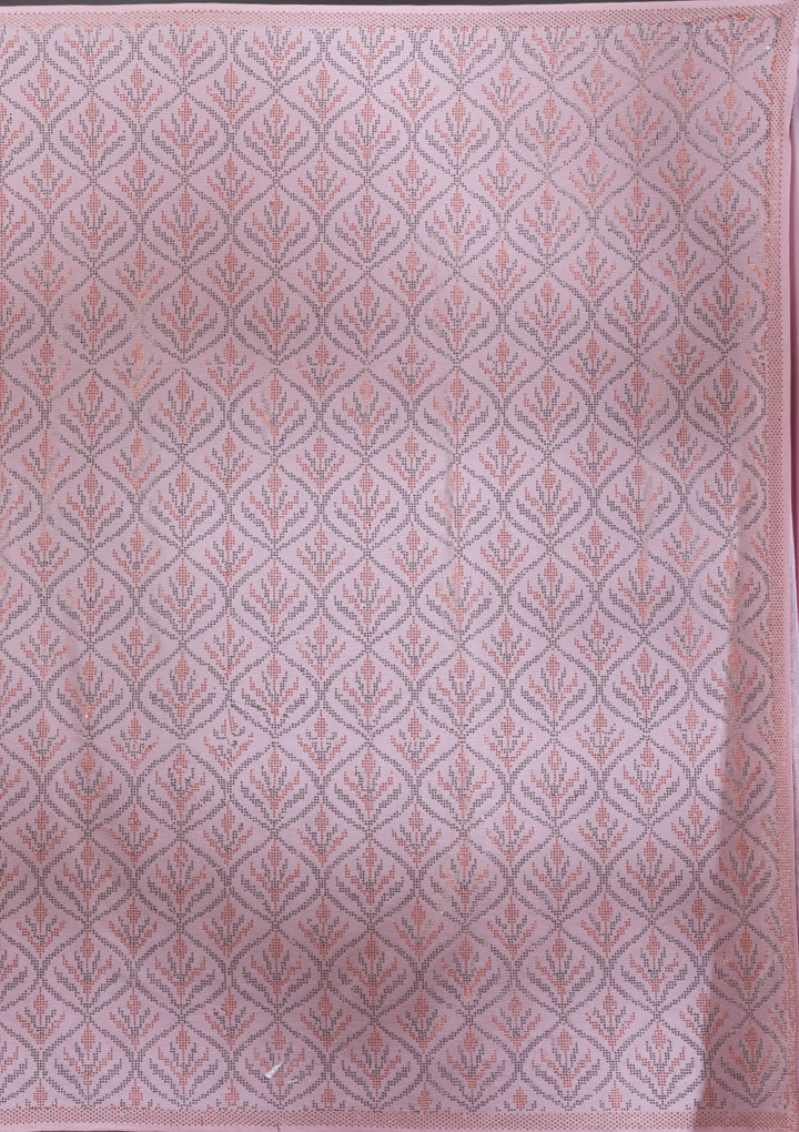 Baby Pink Stonework Satin Saree