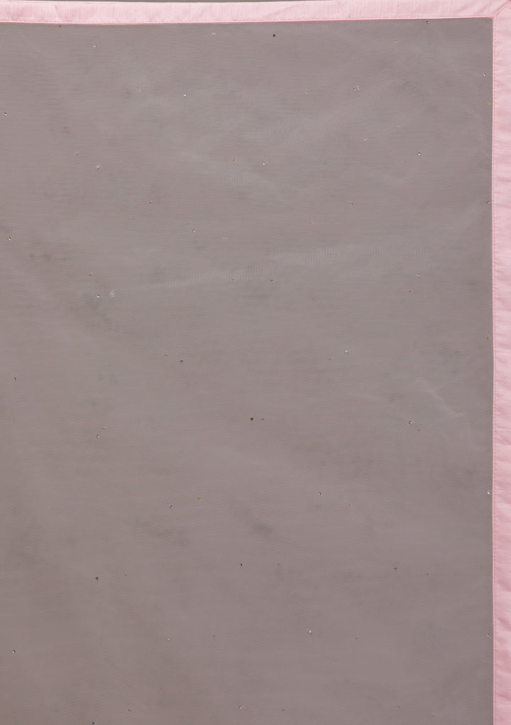 Baby Pink Threadwork Georgette Readymade Salwar Suit
