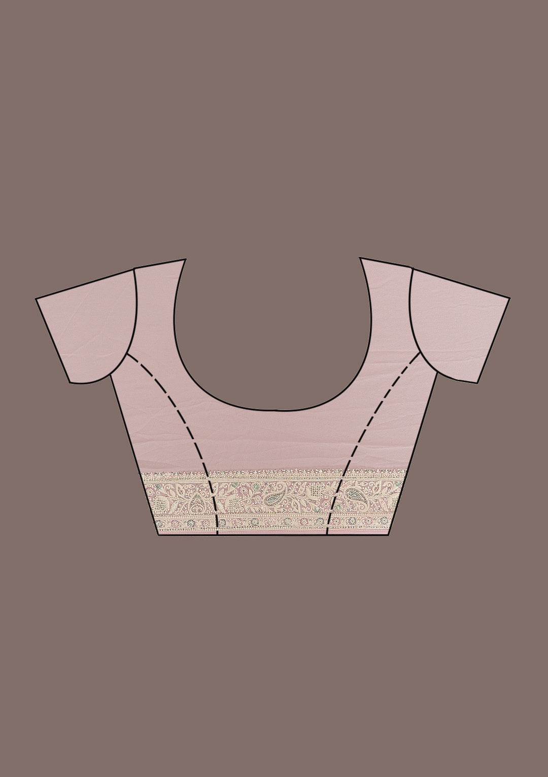 Baby Pink Threadwork Georgette Saree