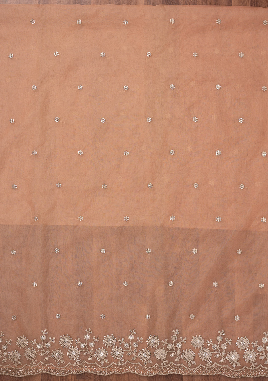 Baby Pink Threadwork Tissue Unstitched Salwar Suit