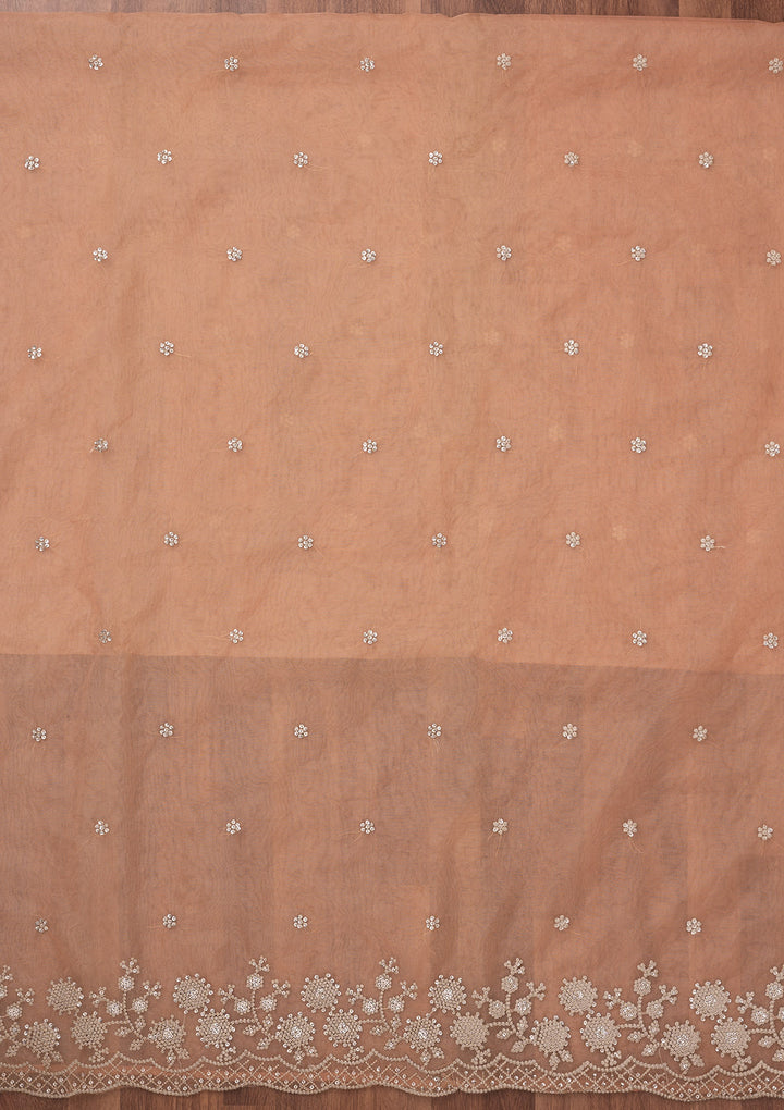 Baby Pink Threadwork Tissue Unstitched Salwar Suit