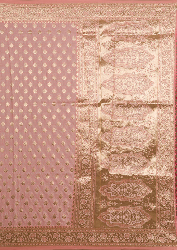 Baby Pink Zariwork Silk Saree