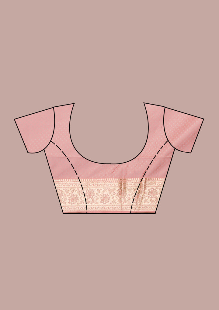 Baby Pink Zariwork Silk Saree