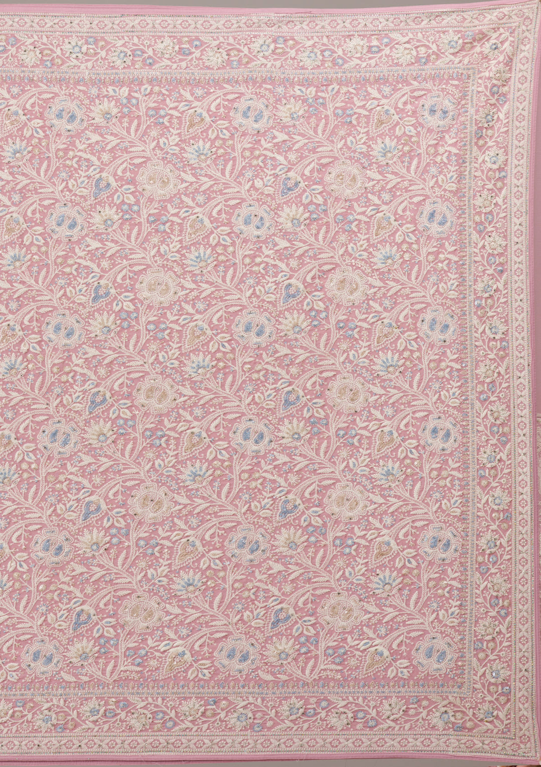 Baby Pink Zariwork Georgette Saree