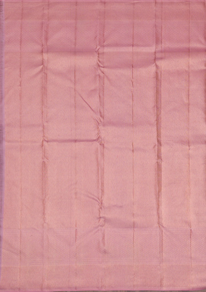 Baby Pink Copper Zariwork Pure Silk Saree