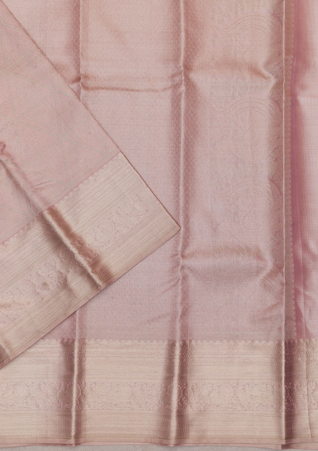 Baby Pink Zariwork Kanjivaram Pure Silk Saree