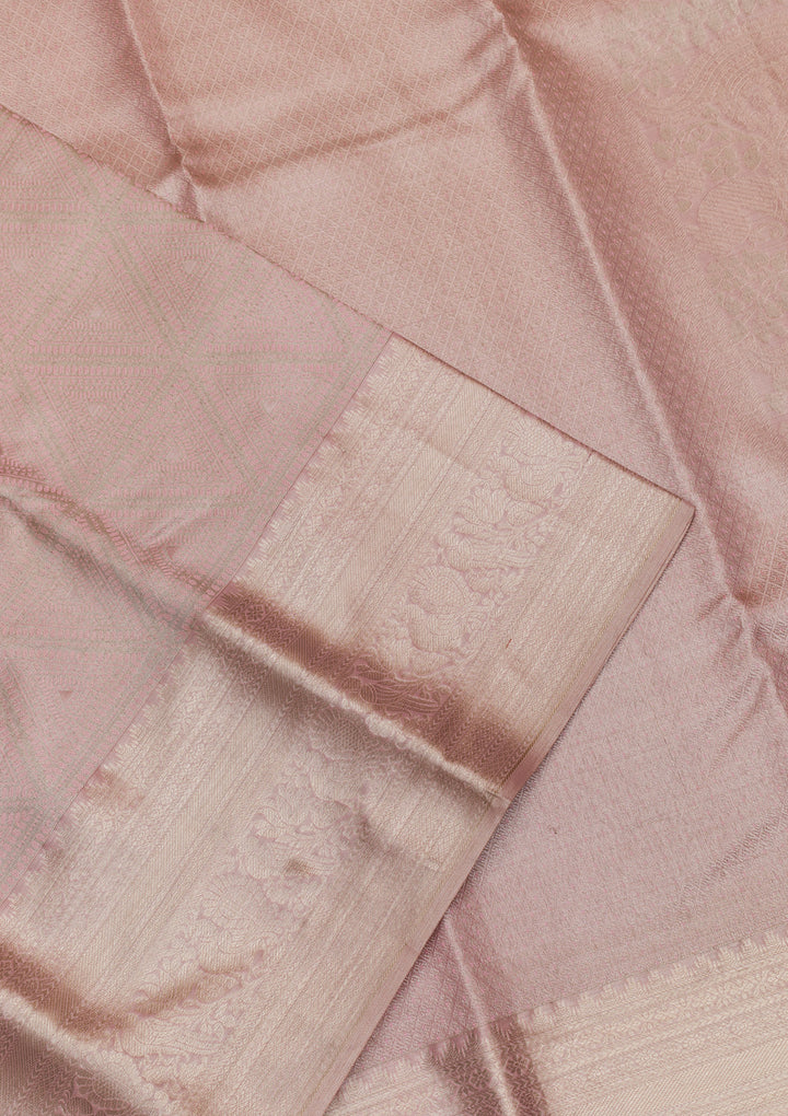 Baby Pink Zariwork Kanjivaram Pure Silk Saree