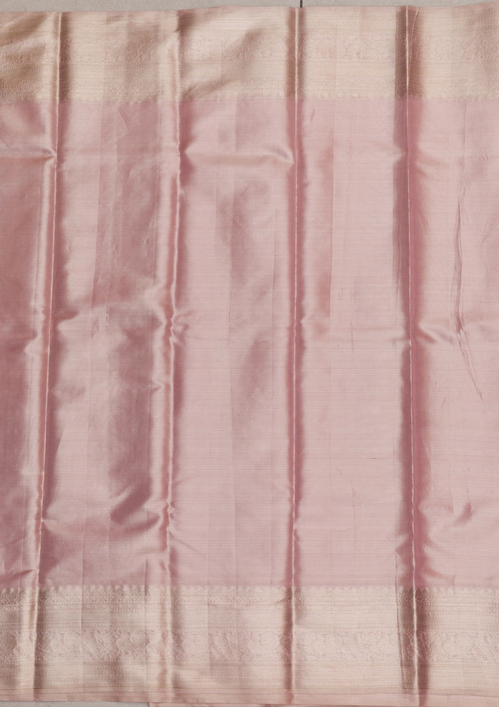 Baby Pink Zariwork Kanjivaram Pure Silk Saree