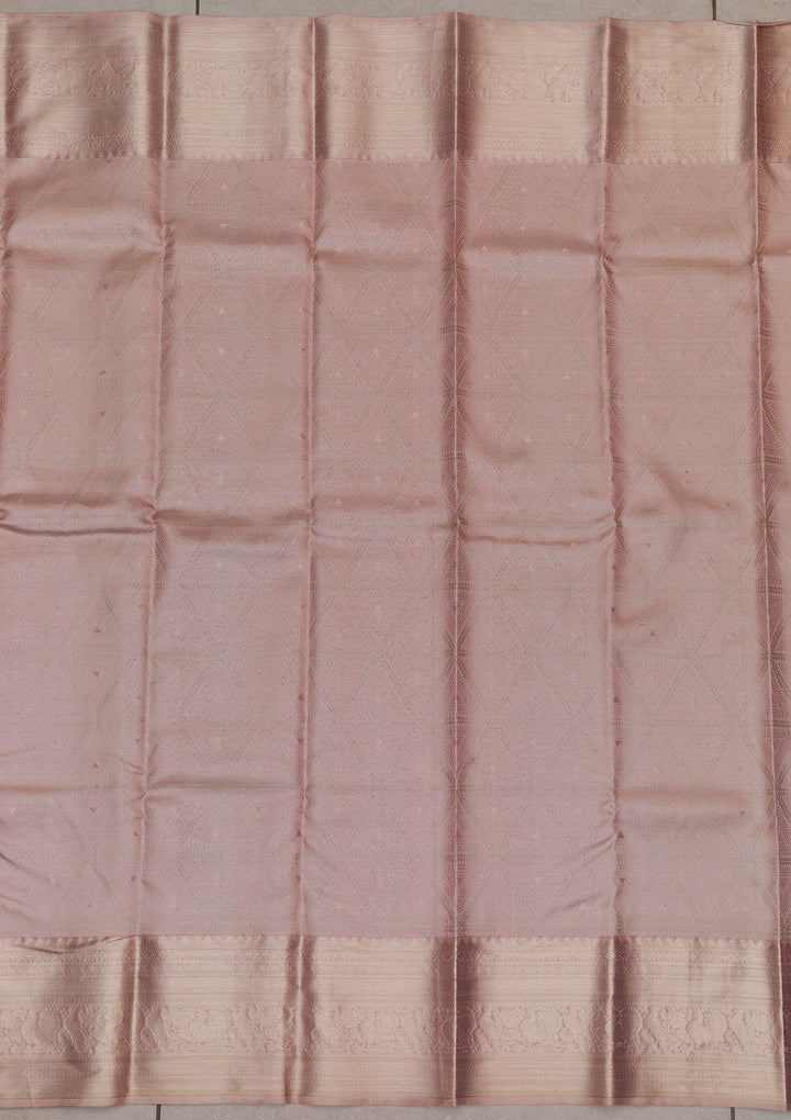 Baby Pink Zariwork Kanjivaram Pure Silk Saree