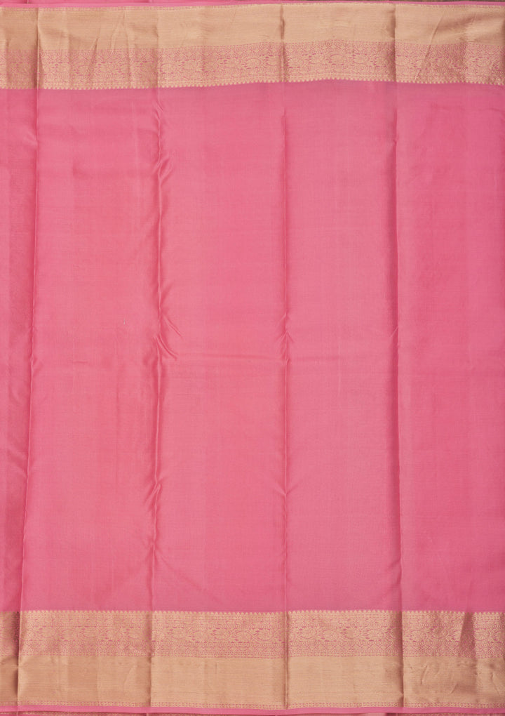 Baby Pink Zariwork Pure Silk Saree