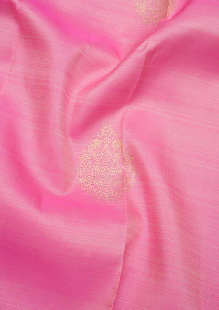 Baby Pink Zariwork Pure Silk Saree