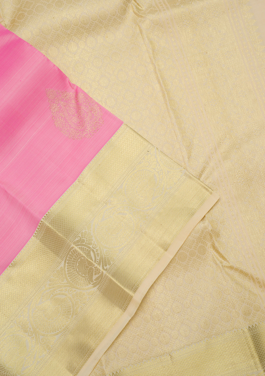 Baby Pink Zariwork Pure Silk Saree