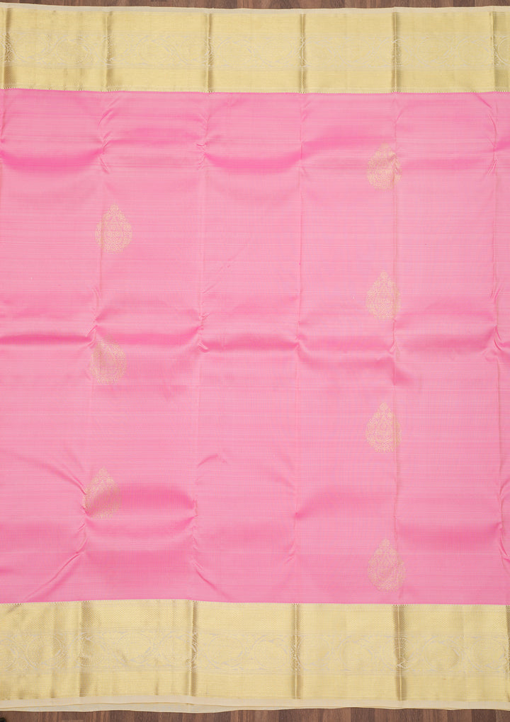Baby Pink Zariwork Pure Silk Saree
