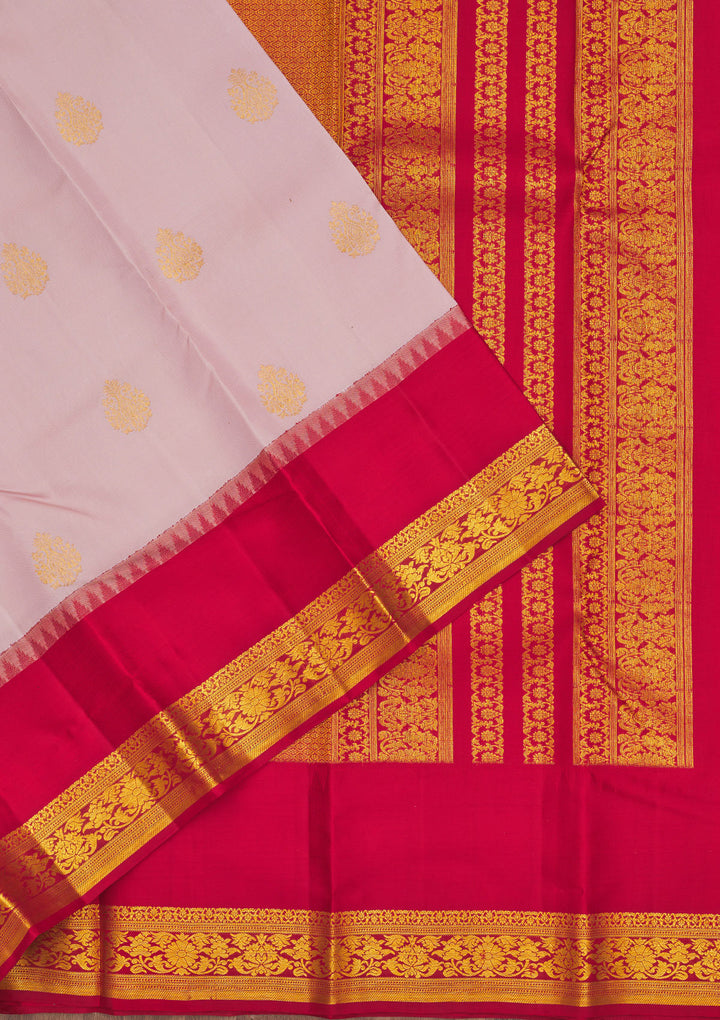 Baby Pink Zariwork Pure Silk Saree