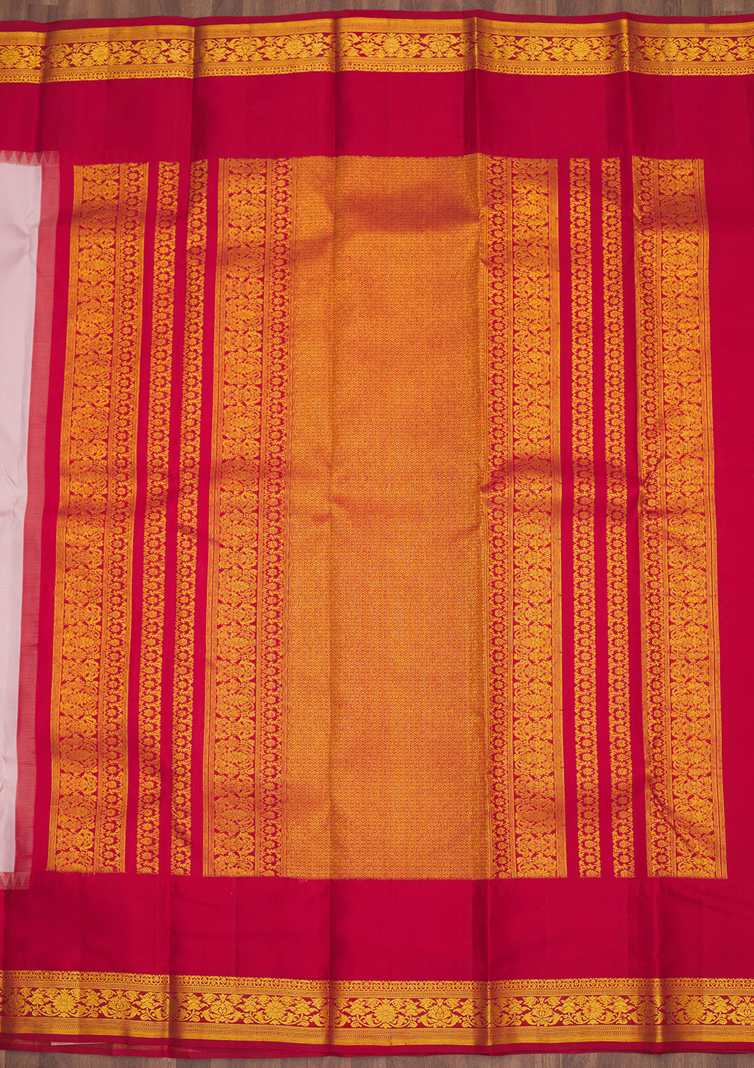 Baby Pink Zariwork Pure Silk Saree