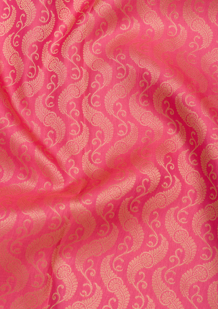 Baby Pink Zariwork Pure Silk Saree