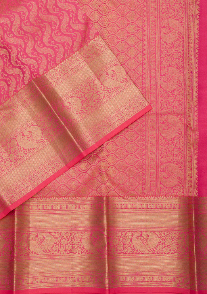 Baby Pink Zariwork Pure Silk Saree