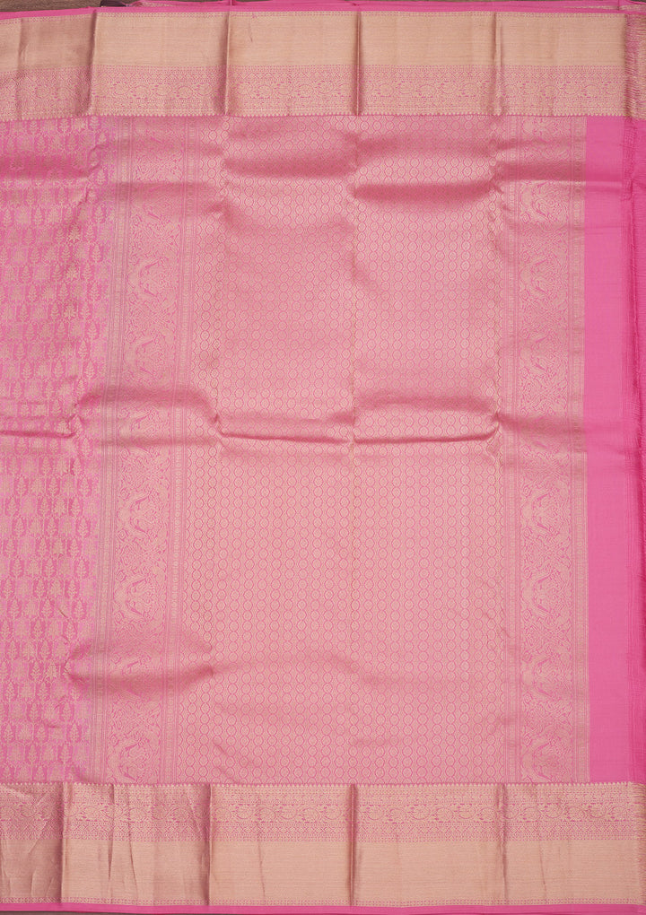 Baby Pink Zariwork Pure Silk Saree