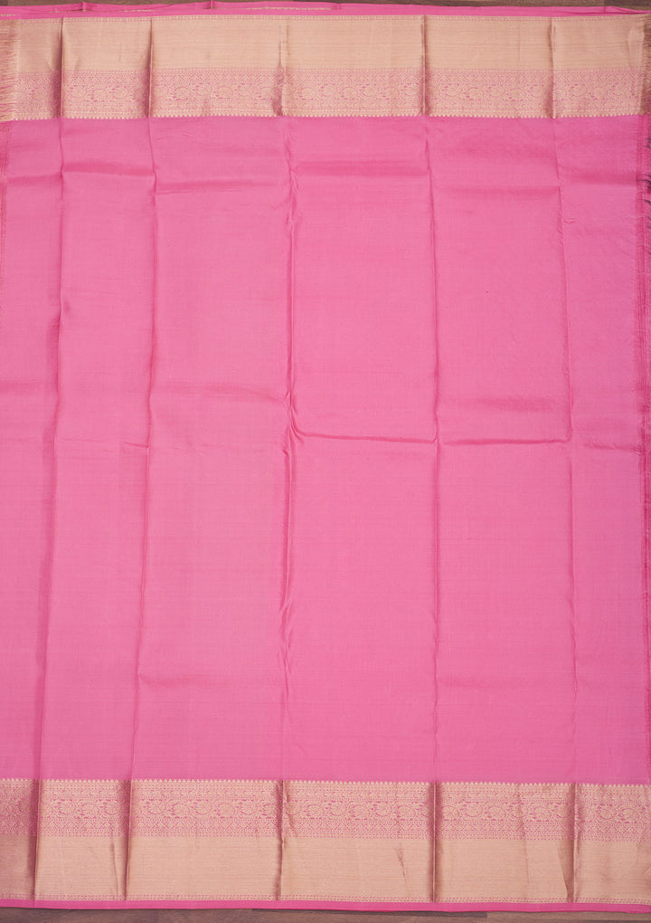 Baby Pink Zariwork Pure Silk Saree