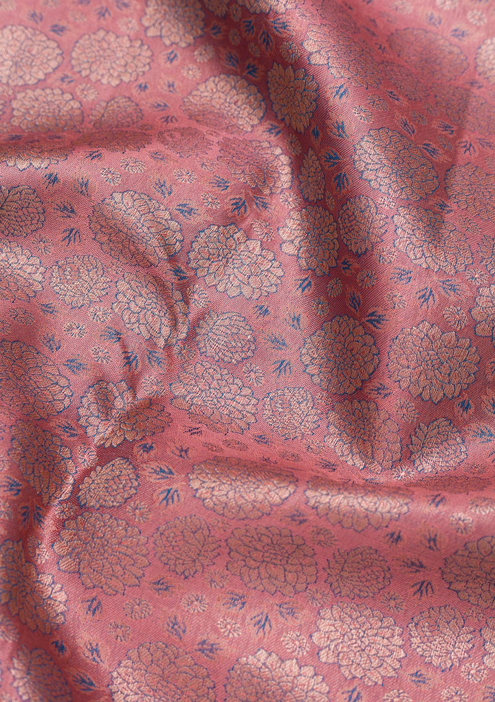 Baby Pink Zariwork Pure Silk Saree