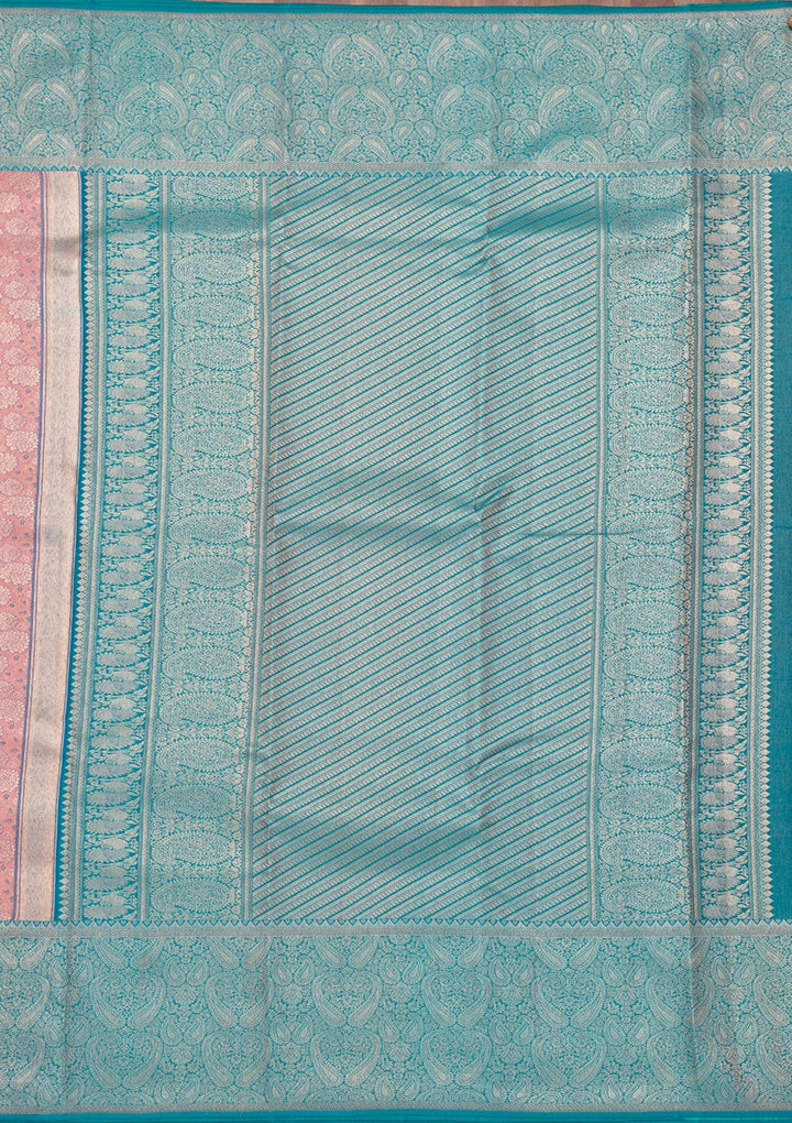 Baby Pink Zariwork Pure Silk Saree