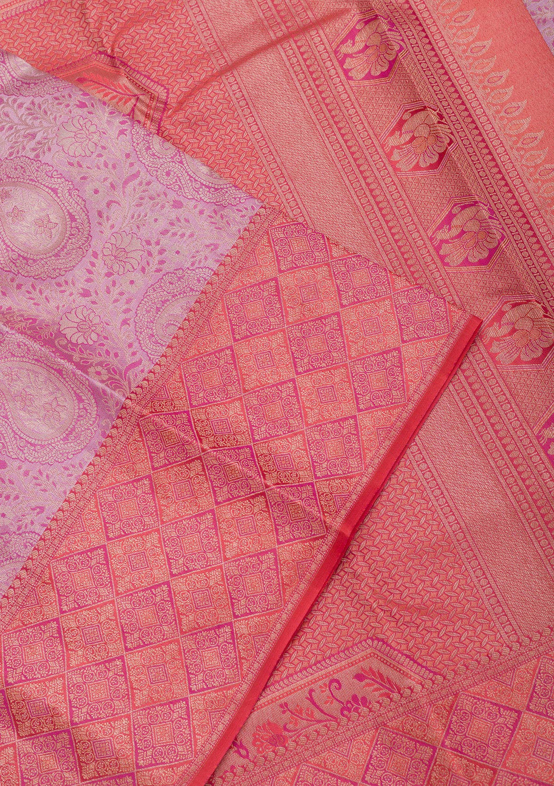 Baby Pink Zariwork Pure Silk Saree
