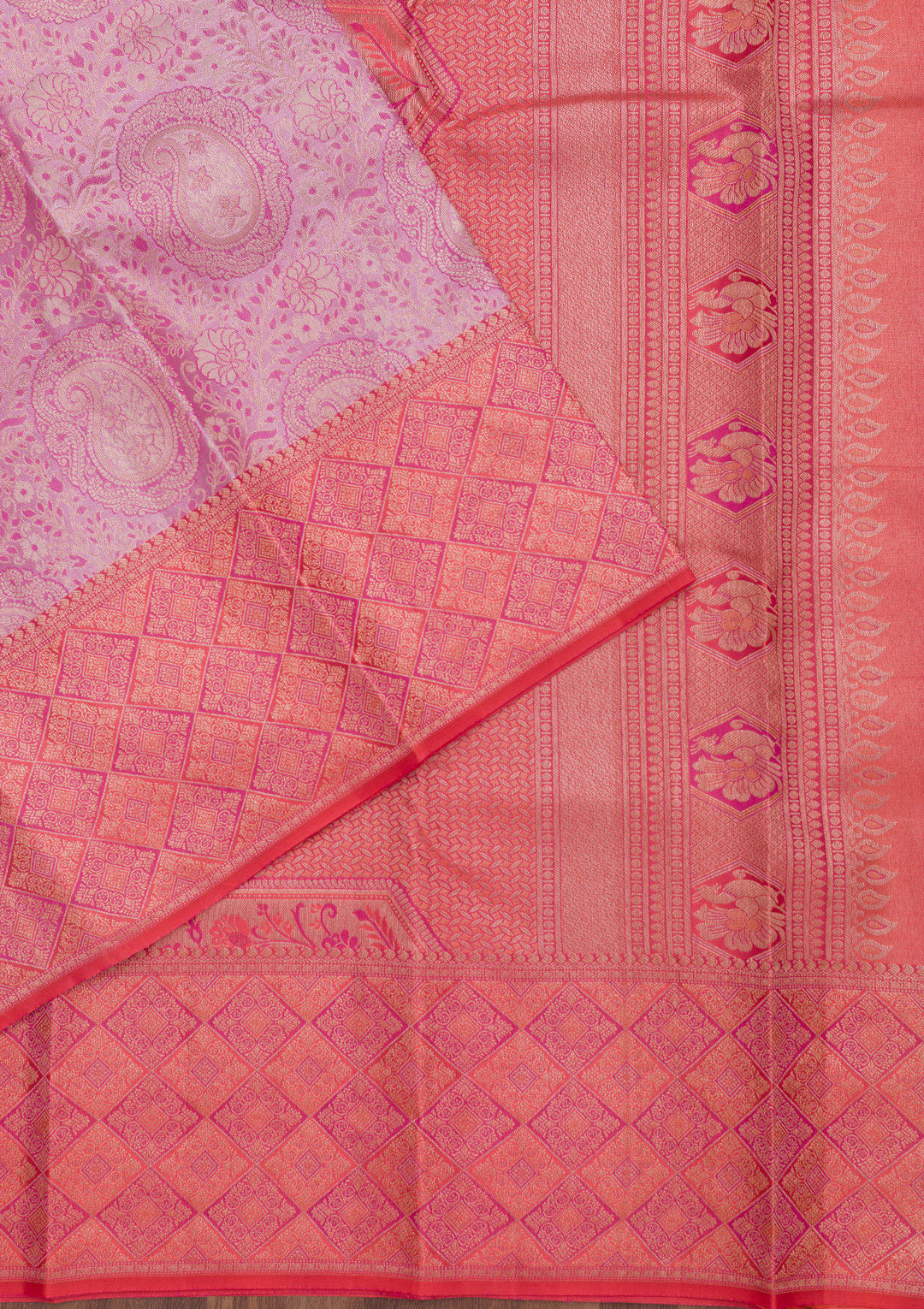 Baby Pink Zariwork Pure Silk Saree
