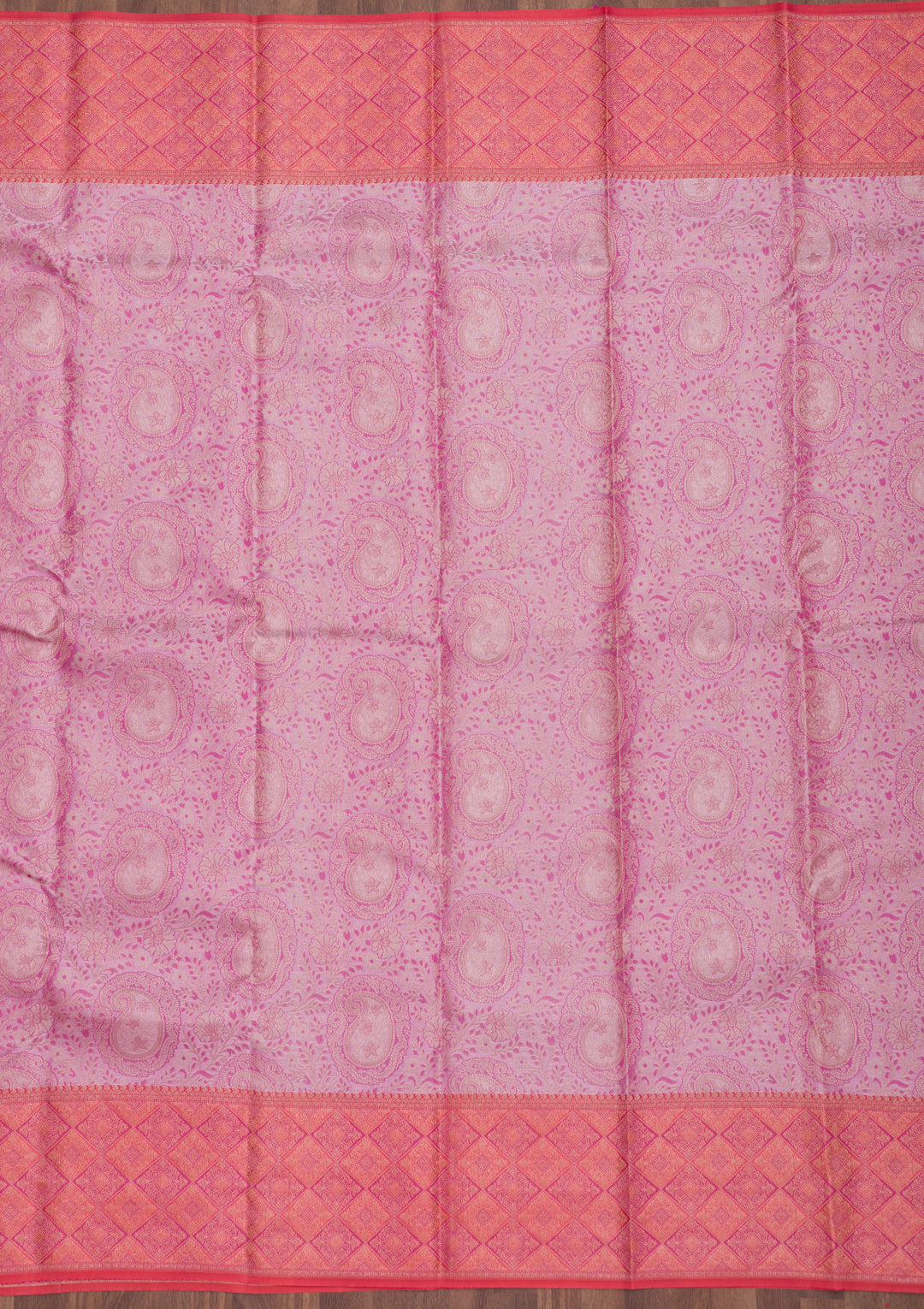 Baby Pink Zariwork Pure Silk Saree