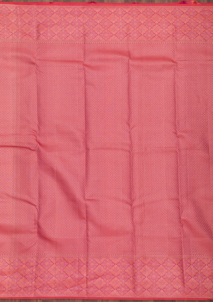 Baby Pink Zariwork Pure Silk Saree