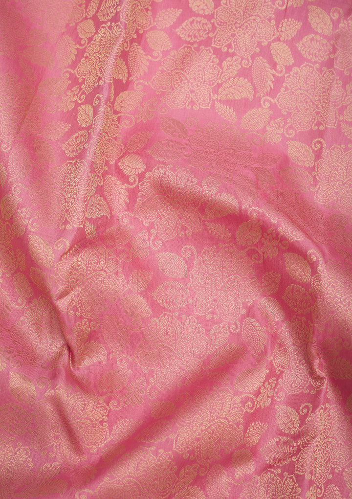 Baby Pink Zariwork Pure Silk Saree