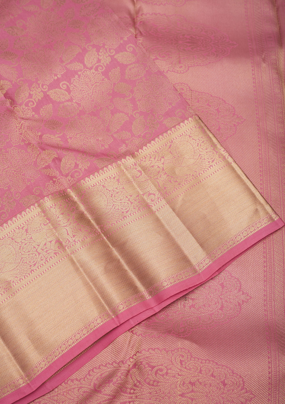 Baby Pink Zariwork Pure Silk Saree