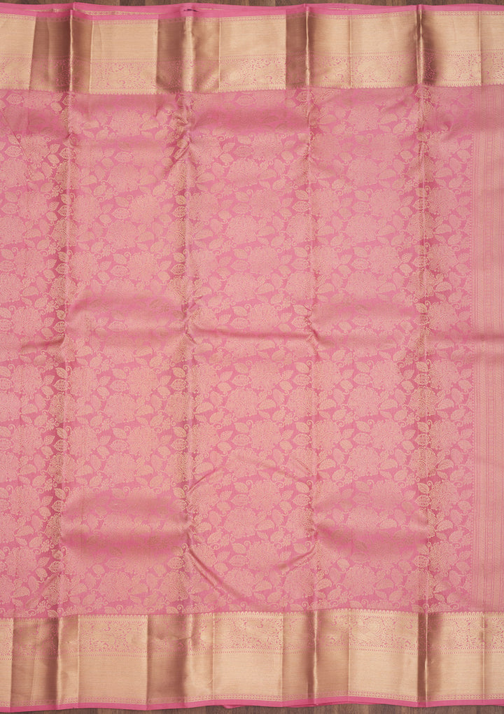 Baby Pink Zariwork Pure Silk Saree