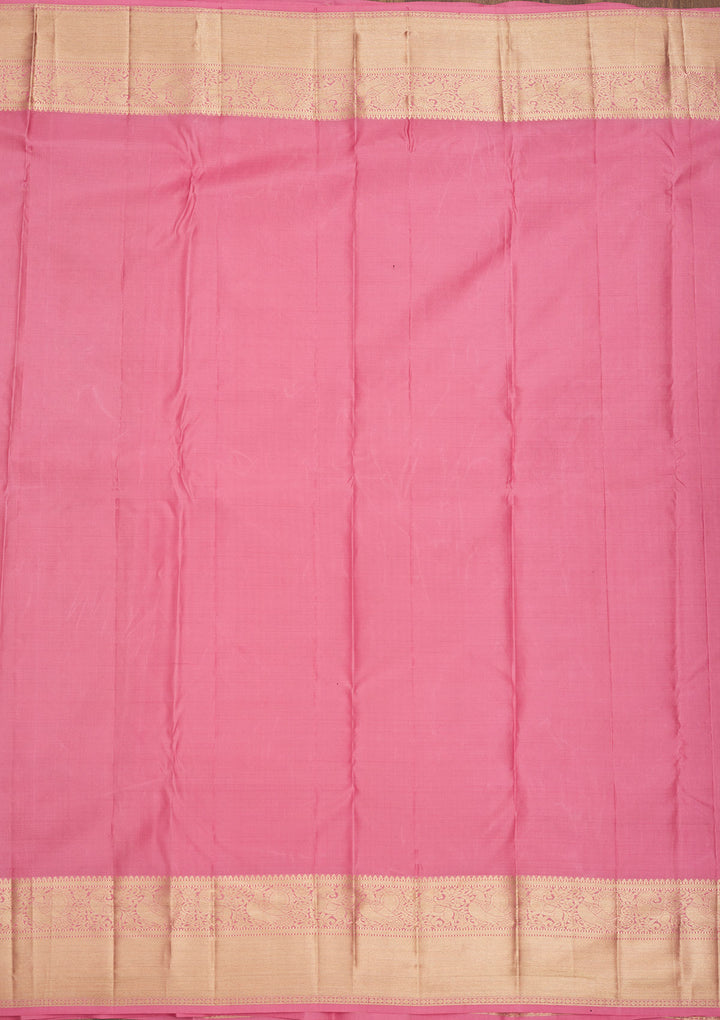 Baby Pink Zariwork Pure Silk Saree
