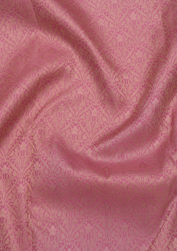 Baby Pink Zariwork Pure Silk Saree