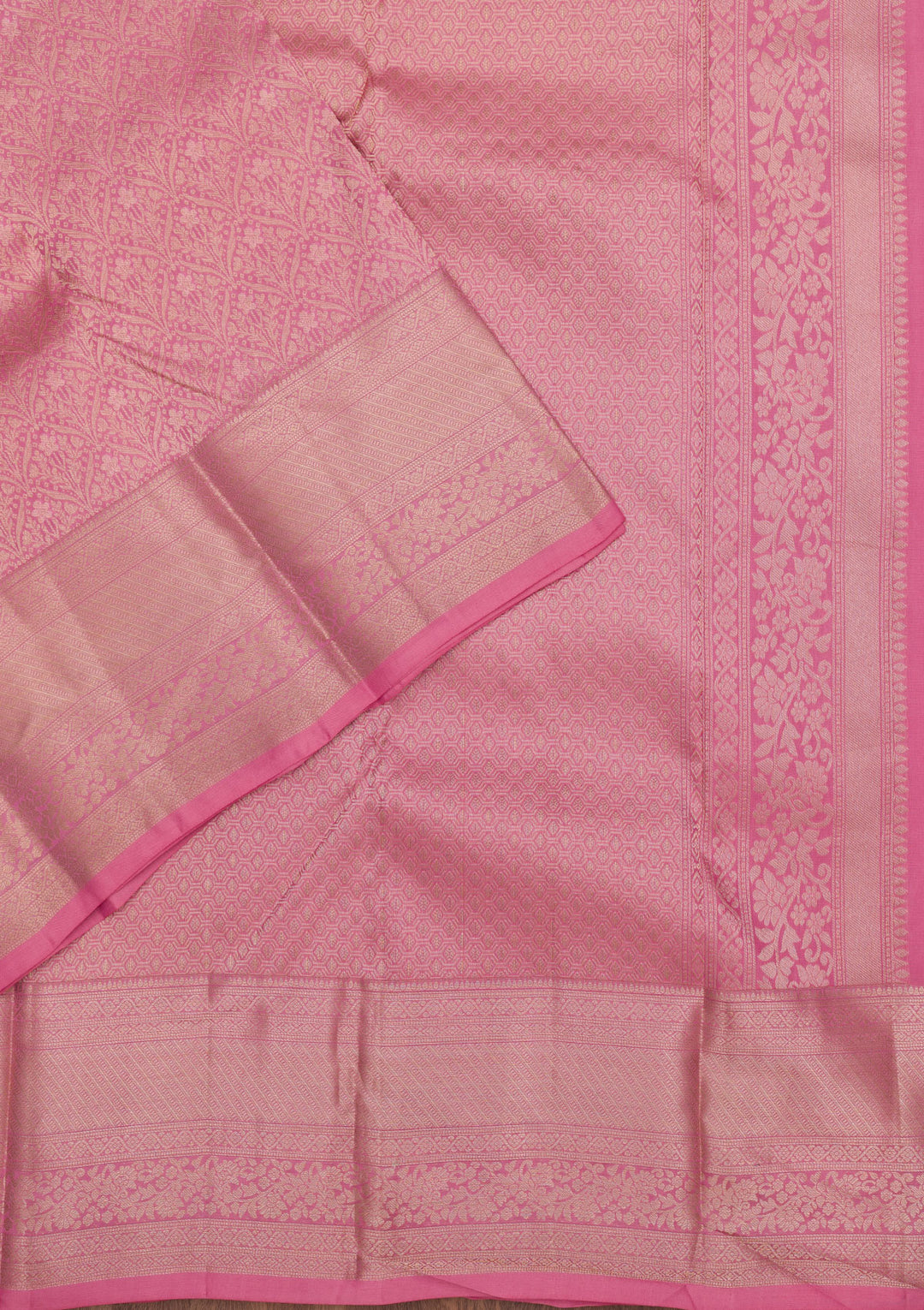 Baby Pink Zariwork Pure Silk Saree