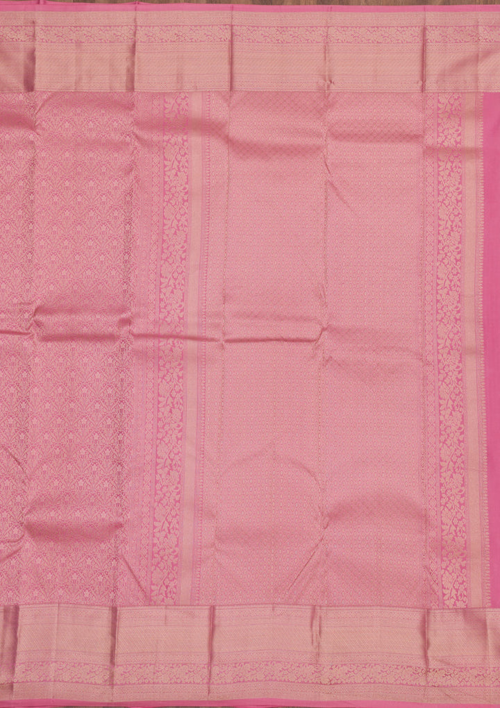 Baby Pink Zariwork Pure Silk Saree