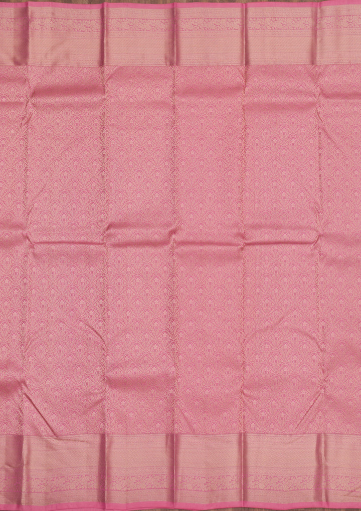 Baby Pink Zariwork Pure Silk Saree