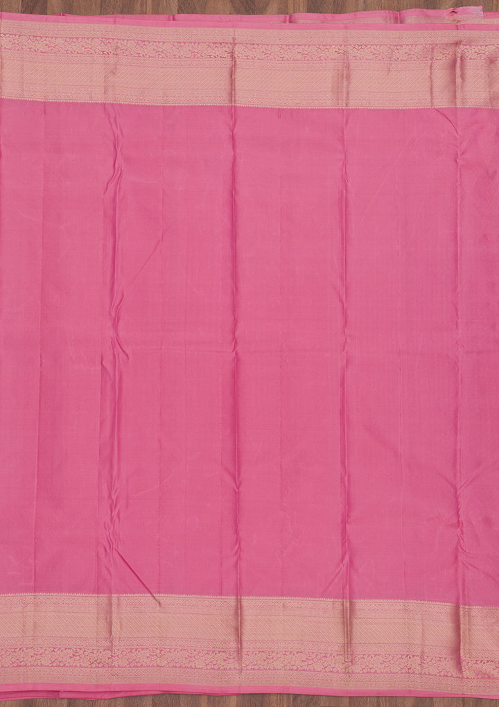 Baby Pink Zariwork Pure Silk Saree