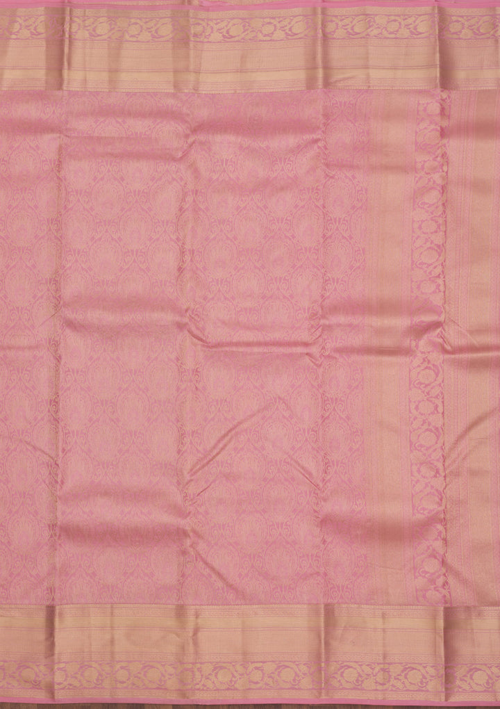 Baby Pink Zariwork Pure Silk Saree