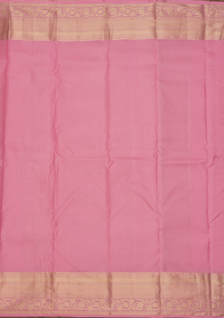 Baby Pink Zariwork Pure Silk Saree